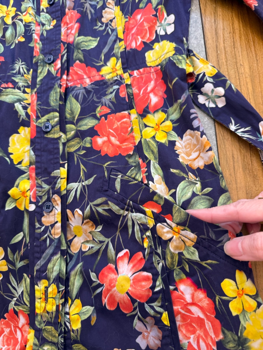 Marissa Webb "Dolly" Floral Button Down Mini Dress Navy Multi Color Size 2 - Picture 10 of 14